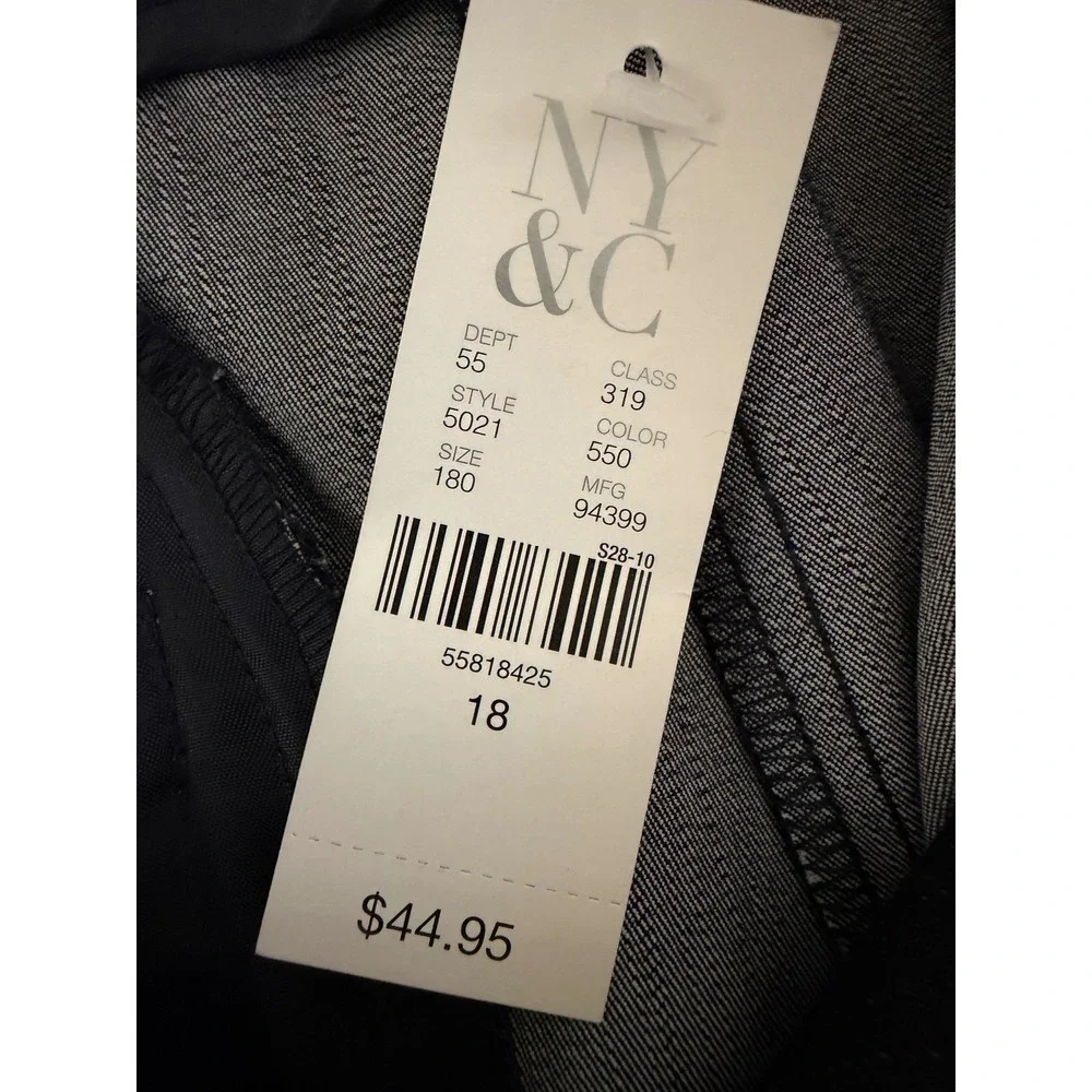 New York &‎ Company 7th Avenue Signature Fit Crop Pant Straight Leg Navy Blue 18